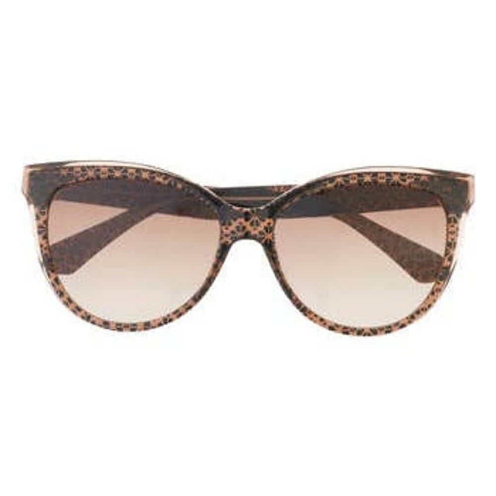 Kate Spade NWOT Brown Pattern 56mm Daesha Cat Eye Sunglasses - Picture 2 of 8